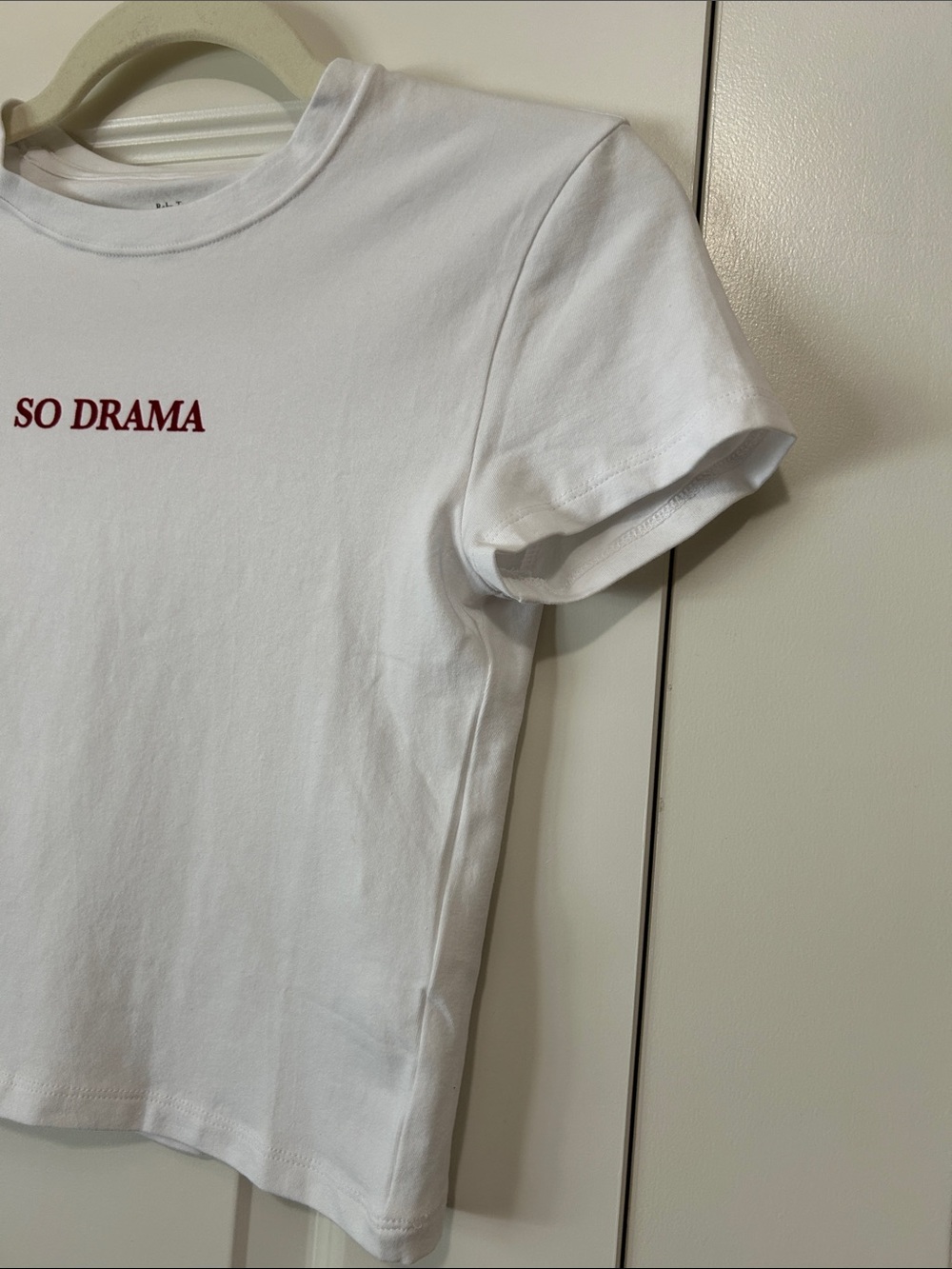 Womens SO DRAMA White Graphic Tee - Picture 2 of 5